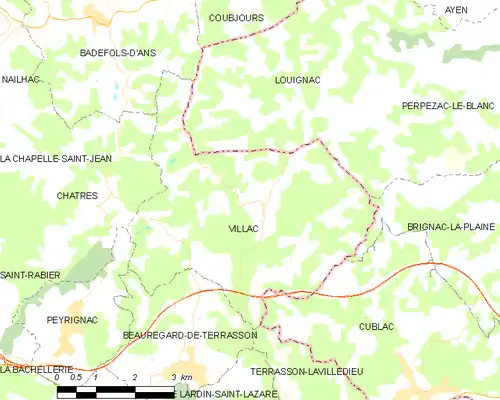 Detailkaart van de gemeente