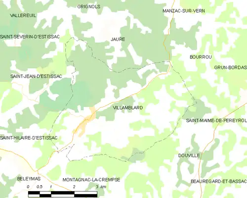 Detailkaart van de gemeente