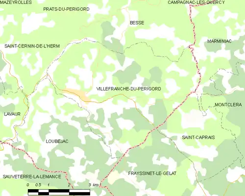 Detailkaart van de gemeente