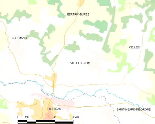 Detailkaart van de gemeente