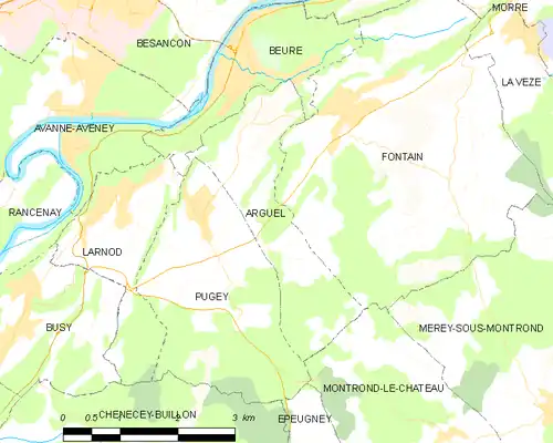 Detailkaart van de gemeente