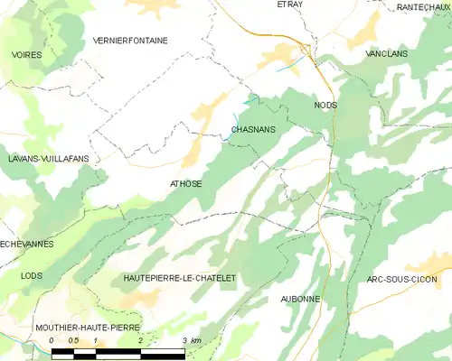 Detailkaart van de gemeente