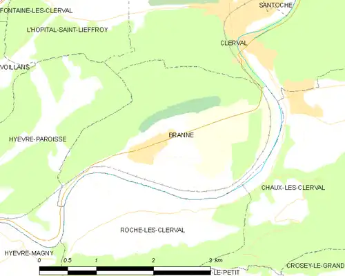 Detailkaart van de gemeente