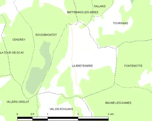 Detailkaart van de gemeente