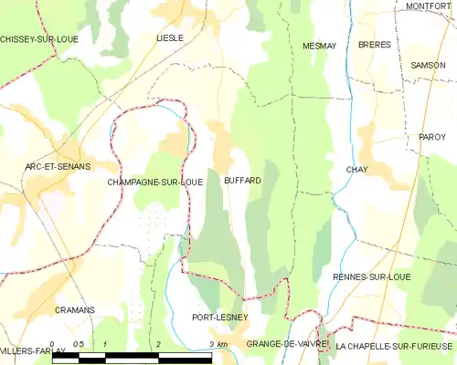 Detailkaart van de gemeente