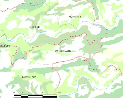 Detailkaart van de gemeente