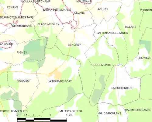 Detailkaart van de gemeente