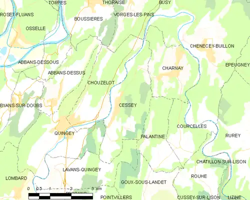 Detailkaart van de gemeente