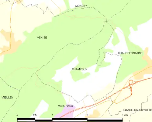 Detailkaart van de gemeente