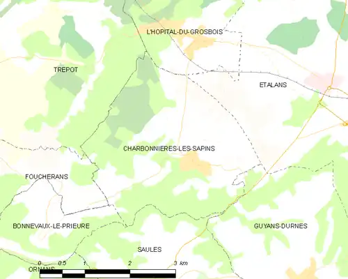 Detailkaart van de gemeente