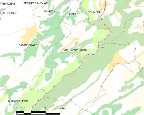 Detailkaart van de gemeente