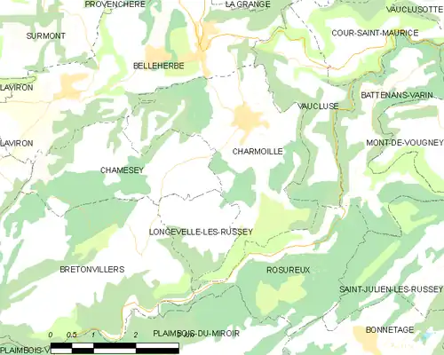 Detailkaart van de gemeente