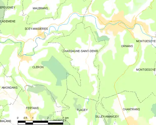 Detailkaart van de gemeente