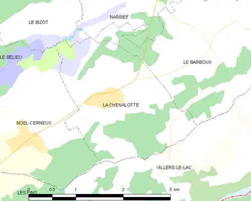 Detailkaart van de gemeente