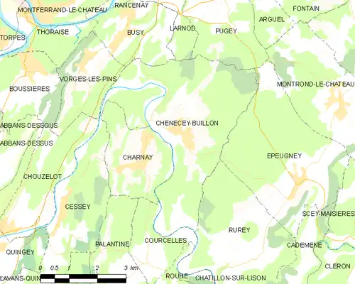 Detailkaart van de gemeente