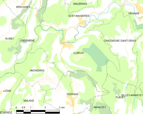 Detailkaart van de gemeente