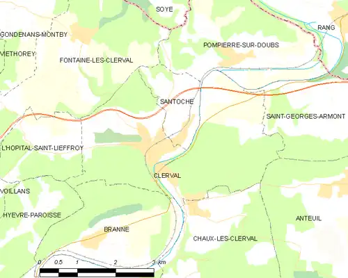 Detailkaart van de gemeente