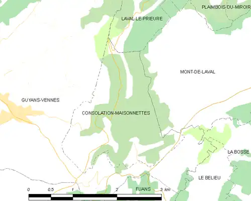 Detailkaart van de gemeente