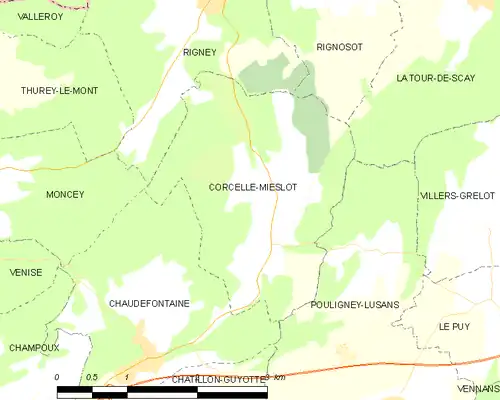 Detailkaart van de gemeente