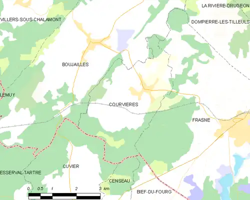 Detailkaart van de gemeente