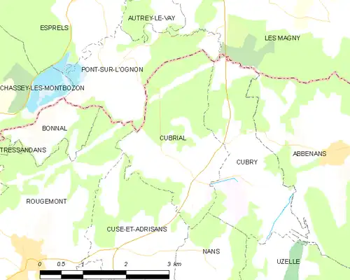 Detailkaart van de gemeente