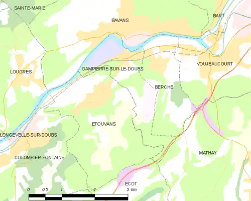 Detailkaart van de gemeente