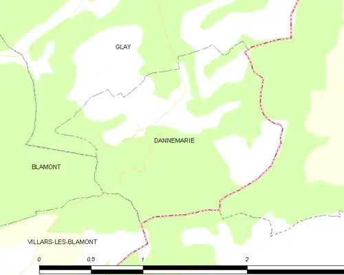 Detailkaart van de gemeente