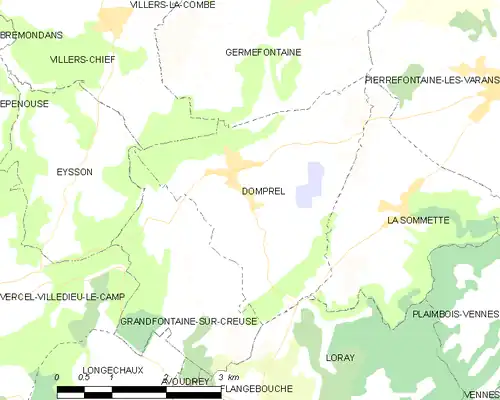 Detailkaart van de gemeente