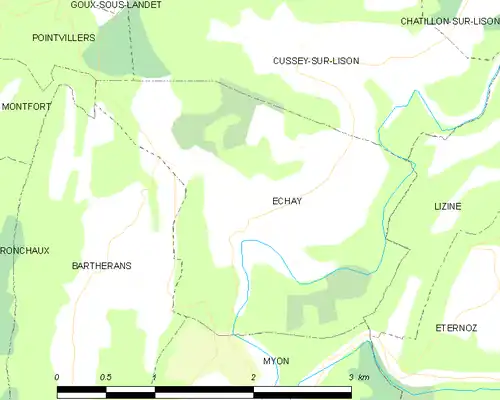 Detailkaart van de gemeente