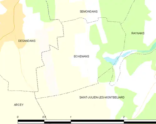 Detailkaart van de gemeente