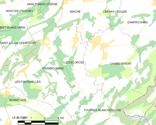 Detailkaart van de gemeente