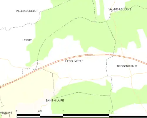 Detailkaart van de gemeente