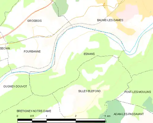 Detailkaart van de gemeente