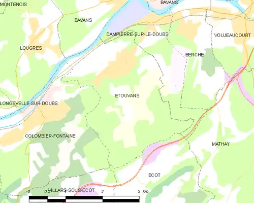 Detailkaart van de gemeente