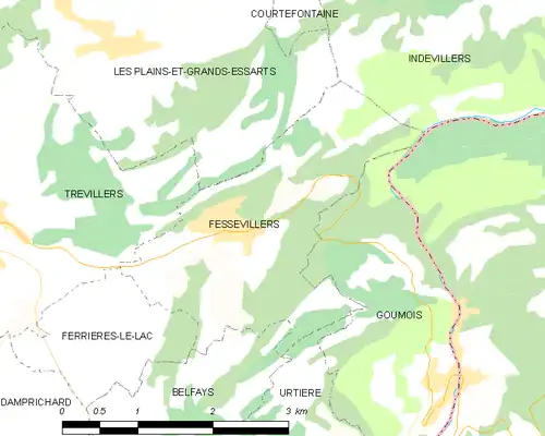 Detailkaart van de gemeente