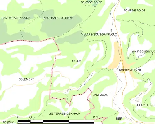 Detailkaart van de gemeente
