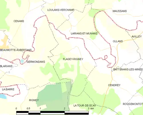 Detailkaart van de gemeente