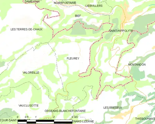 Detailkaart van de gemeente