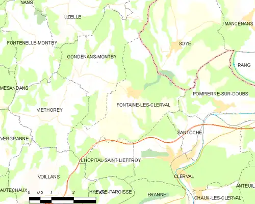 Detailkaart van de gemeente