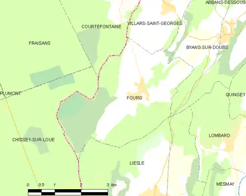 Detailkaart van de gemeente