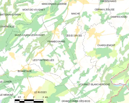 Detailkaart van de gemeente
