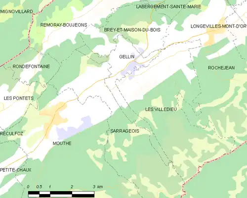 Detailkaart van de gemeente