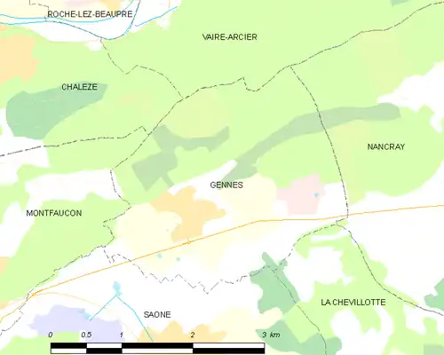 Detailkaart van de gemeente