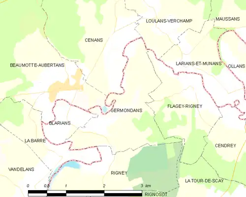 Detailkaart van de gemeente