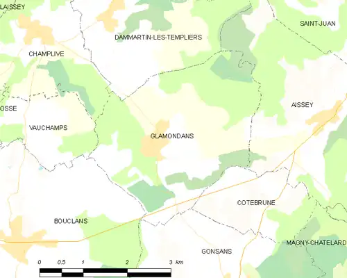 Detailkaart van de gemeente