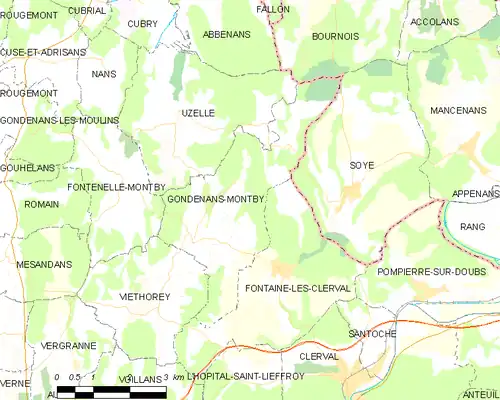 Detailkaart van de gemeente