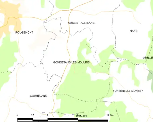 Detailkaart van de gemeente