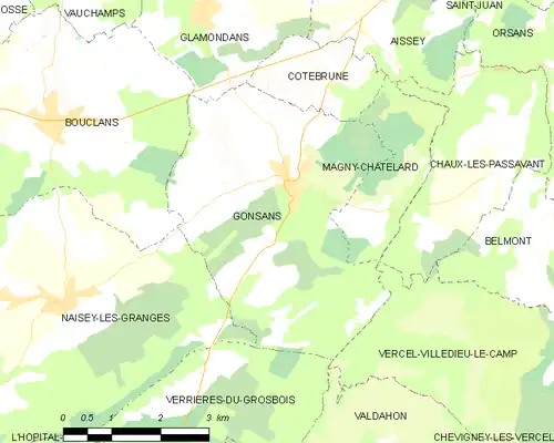 Detailkaart van de gemeente