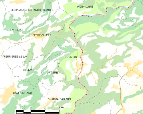 Detailkaart van de gemeente