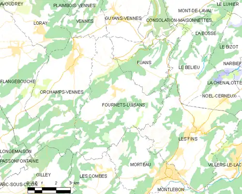 Detailkaart van de gemeente